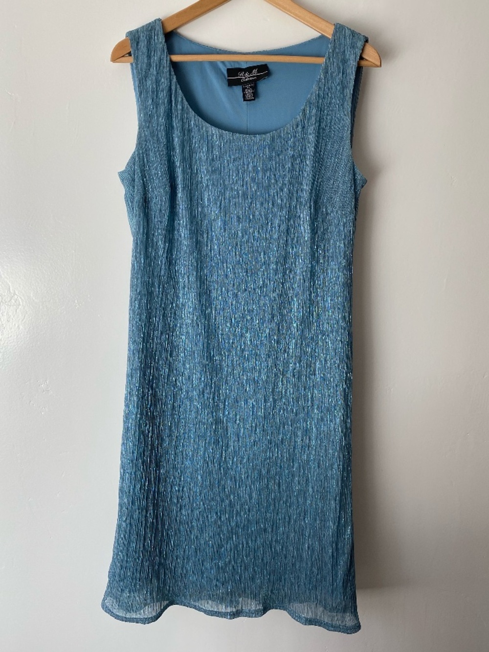 Blue Shimmer Party Dress Women's Size 14 Going Out Date Wedding Cocktail Sparkle
